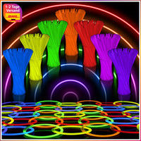 Knicklichter Party Set 100 StüCk LeuchtstäBe Mit Verbinder 7 Farben FüR Feier