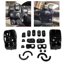 Aluminum Handlebar Control Switch Housing Cap Button For Harle Road Glide FLTRX