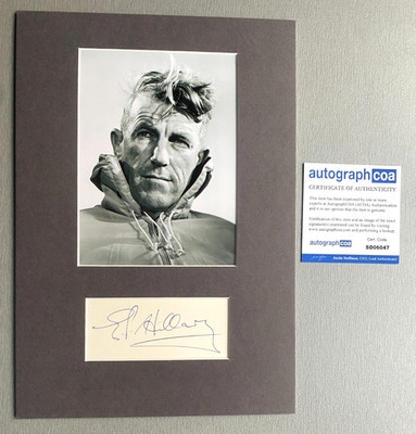 EDMUND HILLARY ( 2008)Mount Everest signed Passepartout 21x30 Autogramm COA ACOA