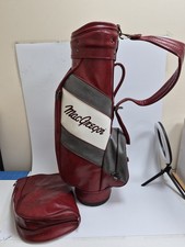 Macgregor Pro Only Vintage Golf Carry Bag Faux Leather Red, Grey, White HAI