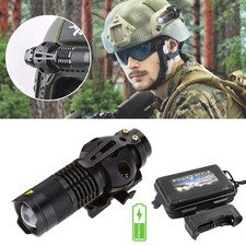 Outdoor Adjustable Helmet LED Flashlight Tactical Flashlight Helmet clip Charger