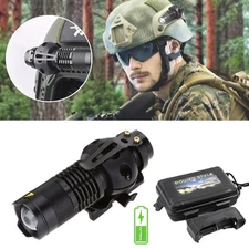 Outdoor Adjustable Helmet LED Flashlight Tactical Flashlight Helmet+clip Charger