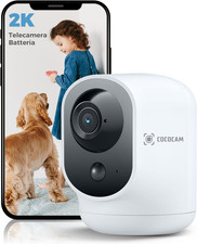 2K Telecamera WIFI Interno Senza Fili Con Batteria 5200Mah, 355°P 90°T Wireless 