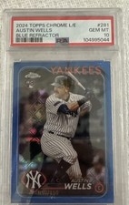2024 Topps Chrome Logofractor Edition Austin Wells  Blue Refractor /150 Psa 10