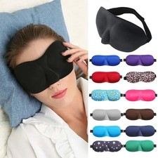 3D Sleep Mask Light Blocking Adjustable Soft Eye Blindfold Travel Unisex Comfort