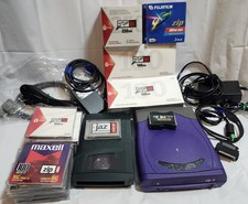 Iomega Zip Drive 650 Jaz V2000S Jaz SCSI II Adapter 40 Zip Disks 100-250mb