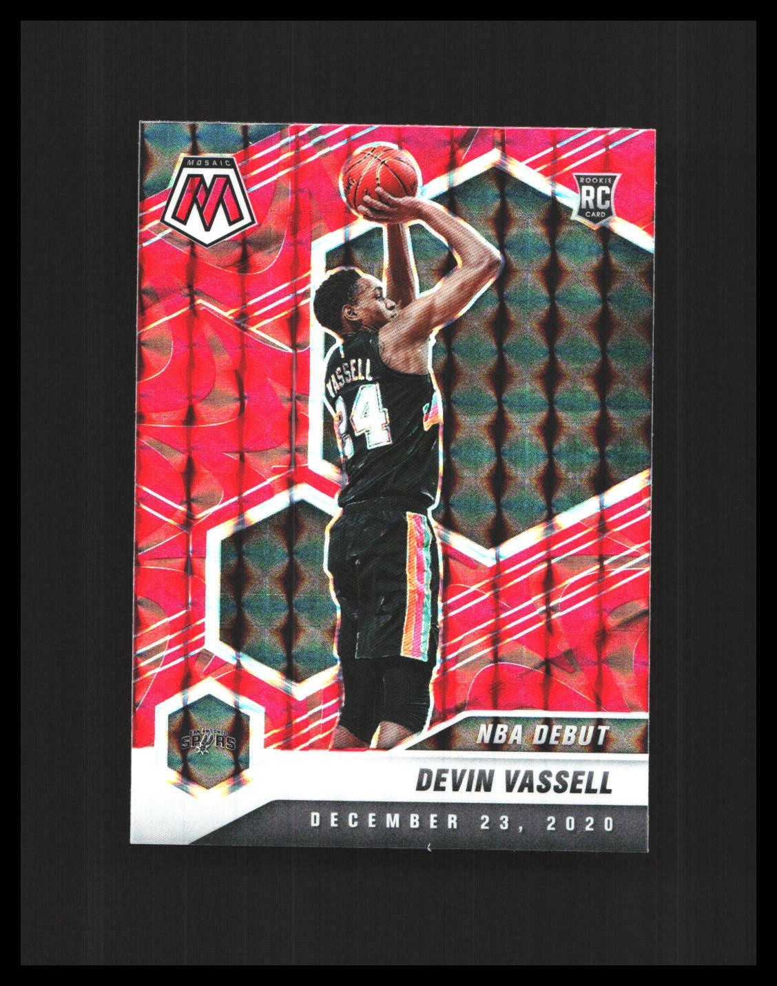 2020-21 Devin Vassell Rookie Card - Panini Mosaic Red Prizm #278 - S1B2R3L53C10