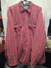 Vintage Outdoor Exchange Flannel Shirt Men's Size XL Red Plaid Quilted Lining