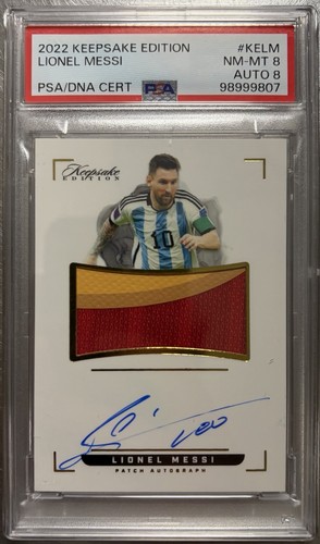 2022 Keepsake Edition #KELM Lionel Messi Patch AUTO 23/45 PSA 8 Auto 8