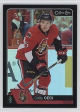 2016-17 O-Pee-Chee Black Rainbow Foil 2/100 Cody Ceci #7 3o2