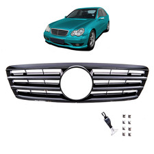 Sport Kühlergrill Schwarz glanz für Mercedes Benz C-Klasse (W203) ab 2000-2007 Sport Kühlergrill Schwarz glanz für Mercedes Benz C-Klasse (W203) ab 2000-2007