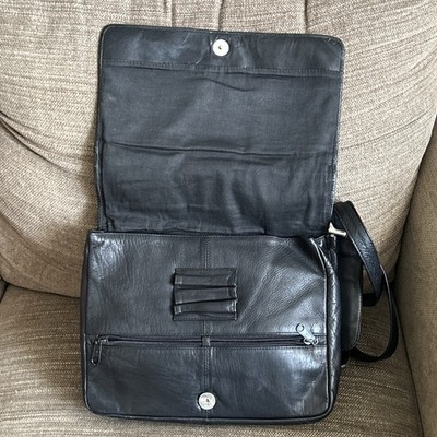 Wilson Leather Black Messenger Bag Vintage Wilson Leather Pelle Studio Black Laptop Messenger  main image 2
