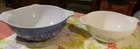 2 Vintage Pyrex  444 and   443 Colonial Mist Blue White Daisy Mixing Bowl