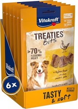 Treaties Bits, Hundeleckerli, weicher Hundesnack gefüllt mit Hühnchen, (6x 120g)