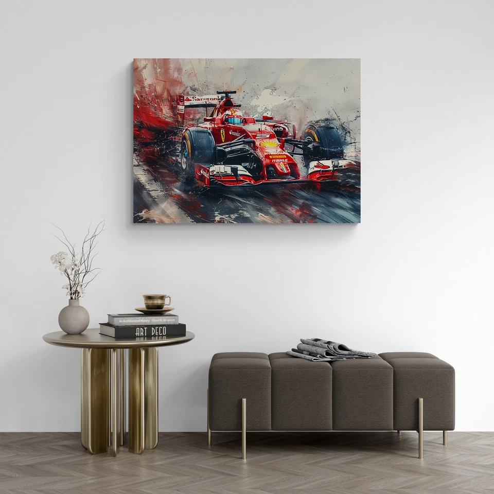 F1 Racing Car Formula 1 Canvas Picture Print Wall Art - Image 2 of 4