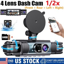 1/2x Car Video Dash Cam 4 Channel Front Rear Inside Dash Cam 1080P Car Camera