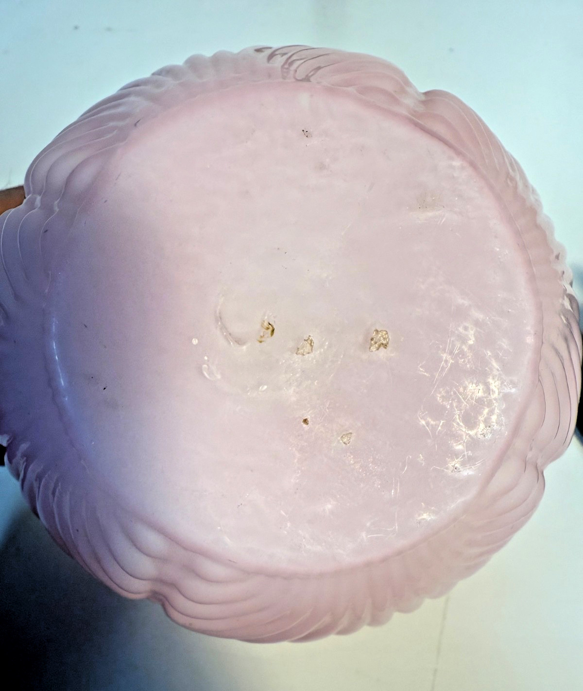 Vintage Victorian Pink Satin Glass Biscuit Jar Bird Finial Lid Enameled Floral