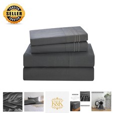 Luxury Grey 4-Piece Full Size Bed Sheet Set - Cooling Hypoallergenic Microfiber