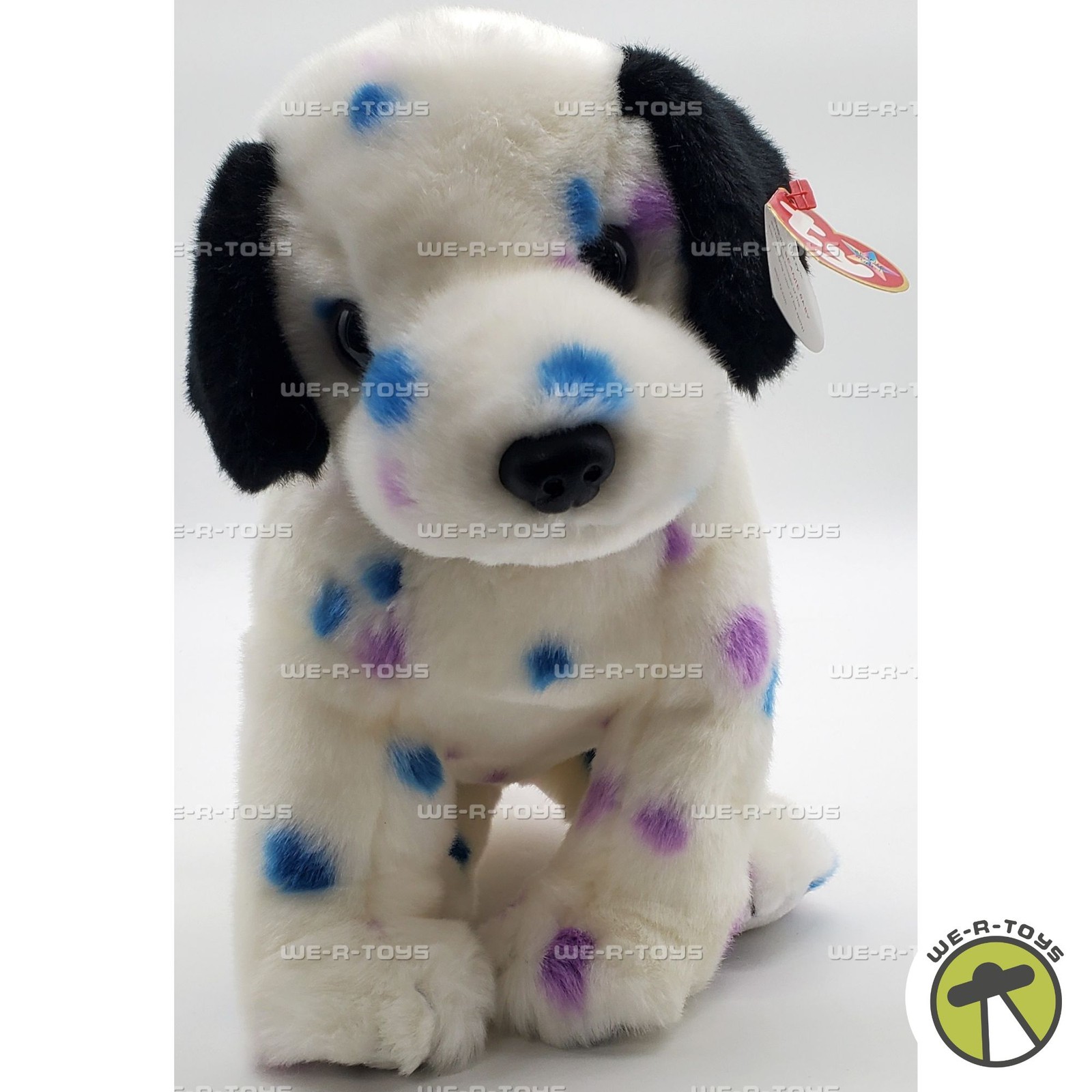 Ty Beanie Buddy Dizzy the Dalmatian with Purple and Blue Spots Plush 2002