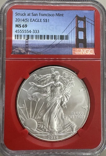 2014 S American Silver Eagle NGC MS 69 San Francisco Mint 