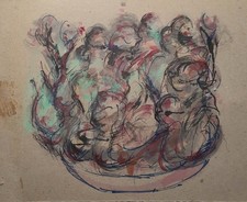 NATURE MORTE à l'aquarelle - années 50