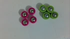 Vintage Ideal Rebound Game Replacement Roller Pucks 4 Pink & 4 Green