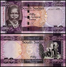 South Sudan 50 South Sudanese Pounds, 2011 ND, P-9, XF-Extremely Fine