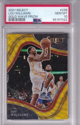 2021 Panini Select NBA No. 239 Lou Williams Gold Wave Prizm PSA 10 GEM MINT