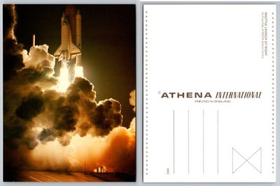 NASA Space Shuttle Challenger Night Launch Postcard Athena International