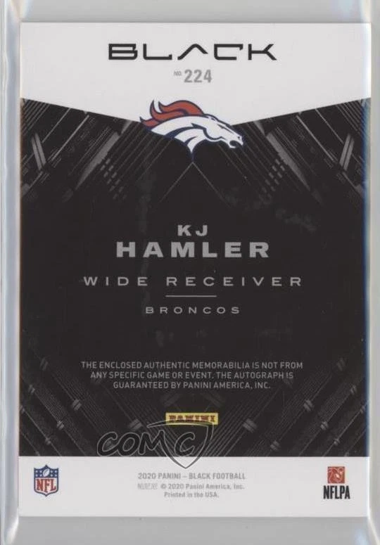 2020 Panini Black FOTL Ruby /12 KJ Hamler #224 RPA Rookie Patch Auto RC - Image 2 of 2