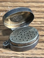 Antique Georgian English Sterling Silver Vinaigrette Pendant Circa 1799