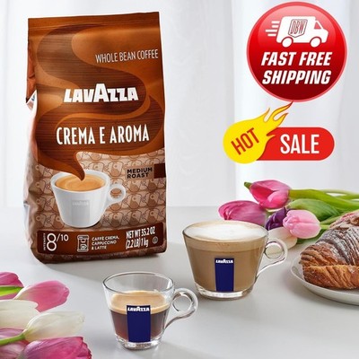 LAVAZZA Crema E Aroma Whole Bean Coffee Blend  Medium Roast 2.2-Pound Non-GMO