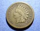 1862 Copper Nickel Indian Cent  VG