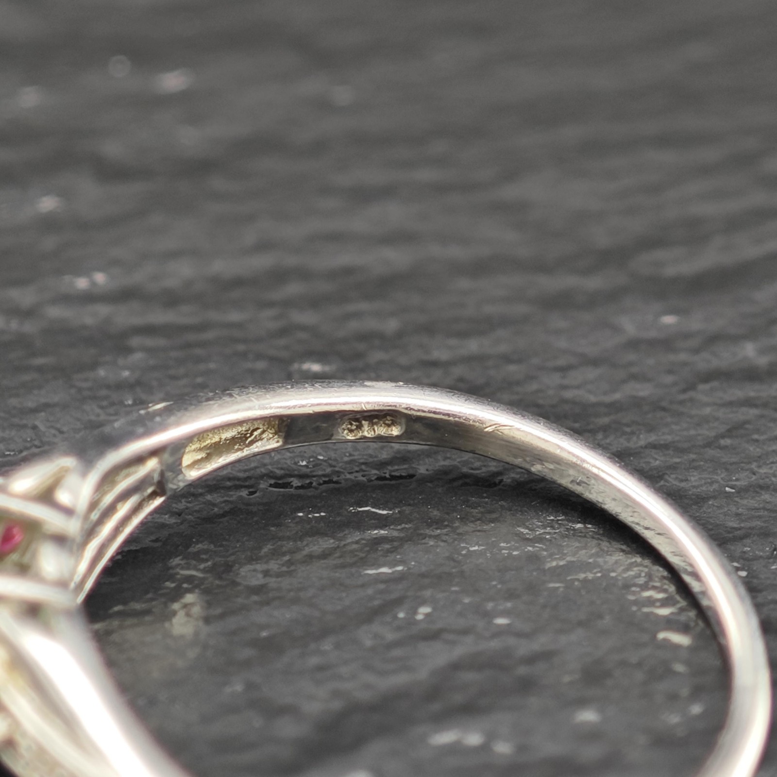 Emerald Ruby Gemstone Ring Sterling Silver Size 9 - image 8