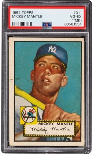 1952 Topps MICKEY MANTEL #311 PSA 4 MK, EYE APPEAL & GREAT COLOR