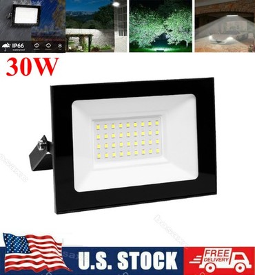 30W Watt LED Flood Light Outdoor Spotlight Cool White Garden Security Lamp 110V