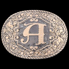 Letter A Solid Brass Award Design Medals Vintage Belt Buckle