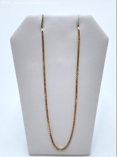 20" 14K Yellow Gold Italian Box Chain Link Necklace 4.38 Grams