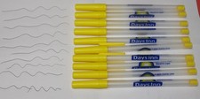LOT OF 10 = Days Inn motel Yellow advertising stick pen = Black Ink pens