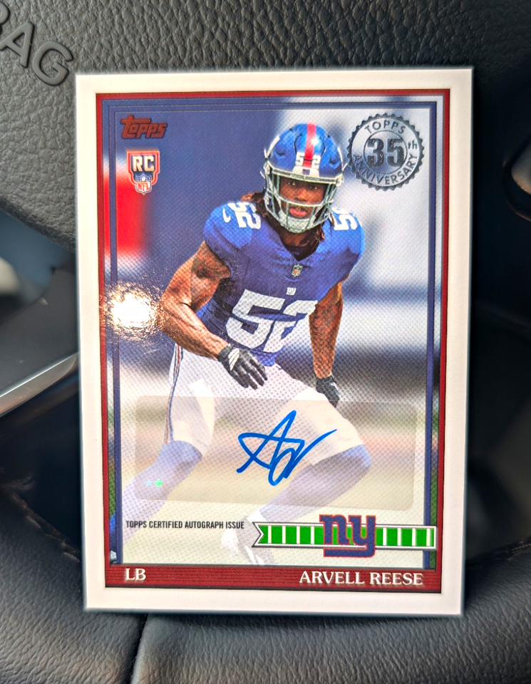 Red Insett Topps 2026 Flagship Football Arvell Reese RC Auto Insert 91FRA-AR ...