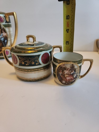 Kerag Karlsbad Tschechisches Teeservice Porzellan vergoldet Service für 4 Demitasse BILDER/BESCHREIBUNG - Bild 24 von 24