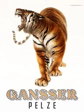 Decorative POSTER.Home room Interior art design.Gansser Pelze tiger.Newkomm.7076