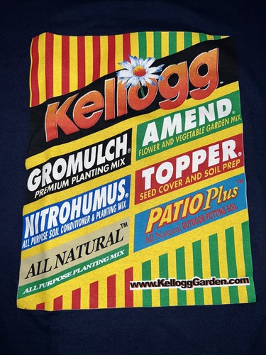 Kellogg Garden Soil Dirt Gromulch Nitrohumus blue XL t-shirt - Afbeelding 4 van 6