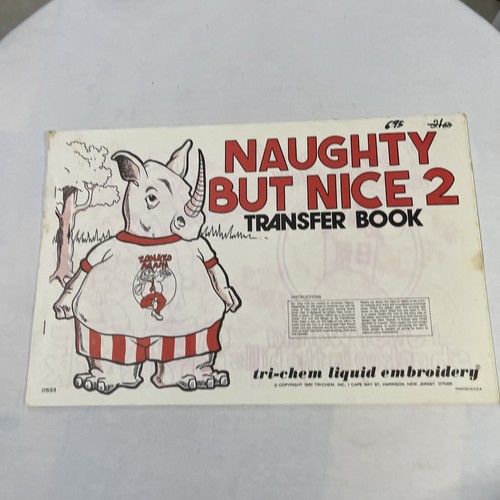 Vtg 1981 Transfer Designs Iron-On Liquid Embroidery “Naughty Nice 2” Adult humor