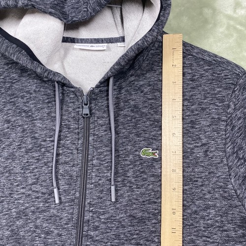 Lacoste Sport Hoodie Women's 42 Black Heather Full Zip Sweatshirt - Picture 5 of 16
