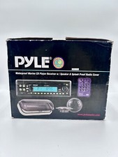 Pyle Waterproof Marine CD Player Tuner Radio PLCD14MRKT W Remote Speakers NOS
