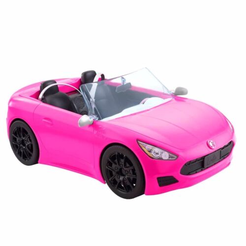 Barbie Convertible 2-Seater Vehicle, Pink Car with Rolling Wheels & Realistic De - 第 1/6 張圖片