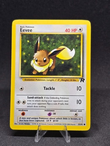 Pokémon TCG Eevee 55/82 Team Rocket Vintage WoTC Common NM - Picture 1 of 2
