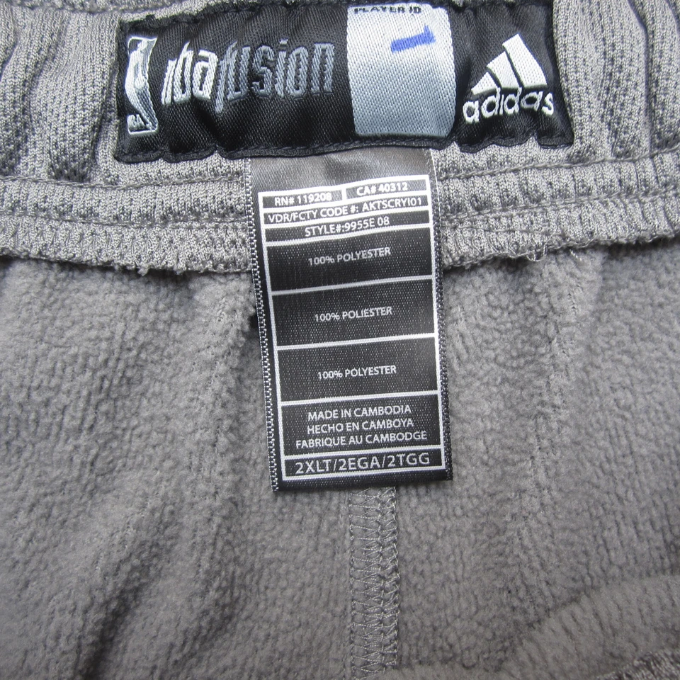 Pantalones Charlotte Hornets Para Hombres 2XLT Gris Emitidos por Jugador Práctica de Calentamiento Adidasd Foto 3 de 4