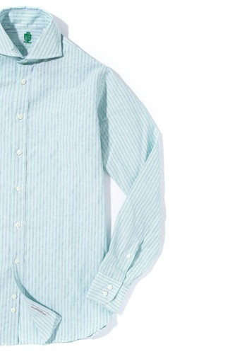 Taycan Cotton Linen Shirt in Green - Picture 2 of 4